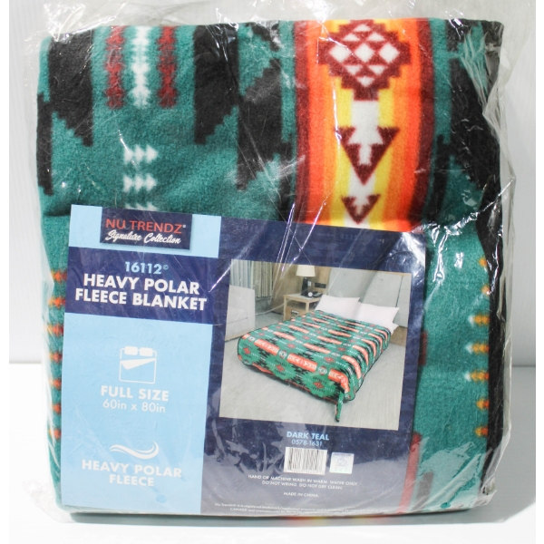 NEW NU TRENZ HEAVY POLAR FLEACE BLANKET - DARK TEAL