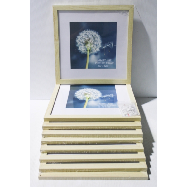 9 NEW WOOD PICTURE FRAMES - SIZE 13" X 13"
