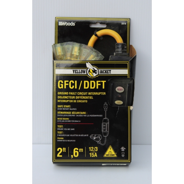 NEW WOODS GFCI/DDFT GROUND FAULT CIRCUIT INTERRUPTER