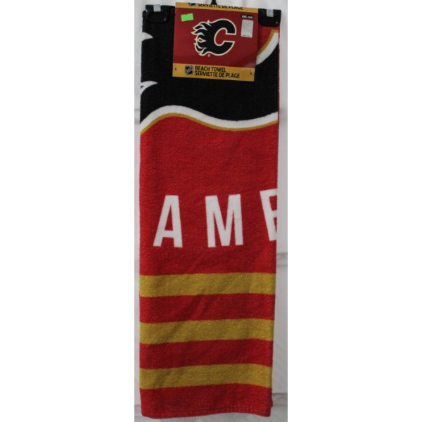 NEW NHL CALGARY FLAMES BEACH TOWEL