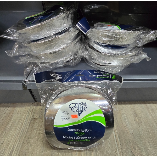 EIGHT PACKS OF 2 ROUND CAKE PANS