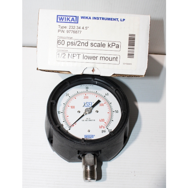 NEW WIKA 60PSI / 2ND SCALE KPA 1/2 NPT PRESSURE GAUGE