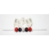Image 1 : 5 PERSONA .925 GLASS BEAD BRACELET CHARMS - BLK/WHT STRIP ETC.