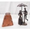 Image 1 : CAST IRON FIGURINE & COW BELL