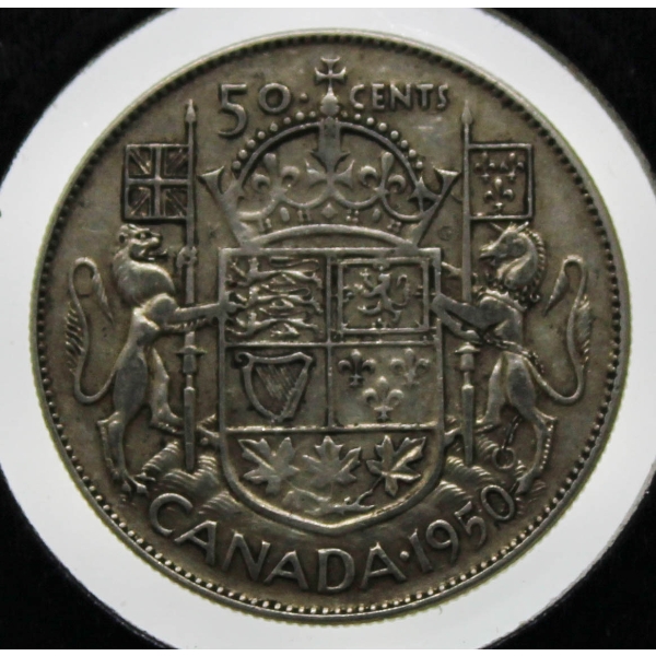 1950 CANADIAN SILVER 50 CENT COIN
