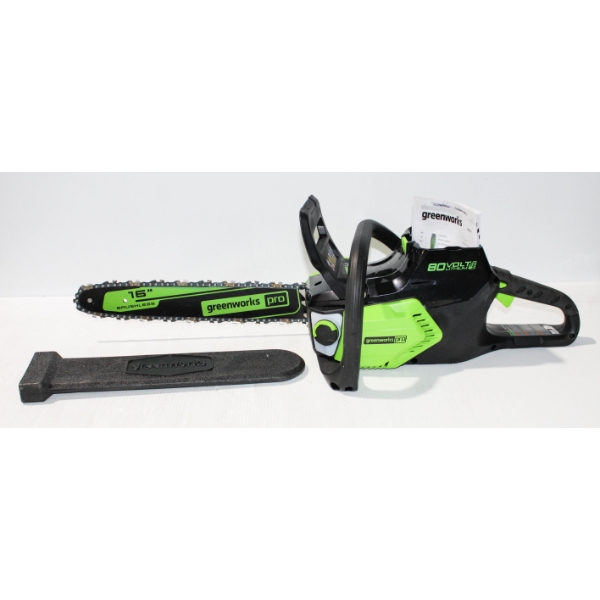 GREENWORKS PRO 80V CORDLESS CHAINSAW - SLIGHTLY USED