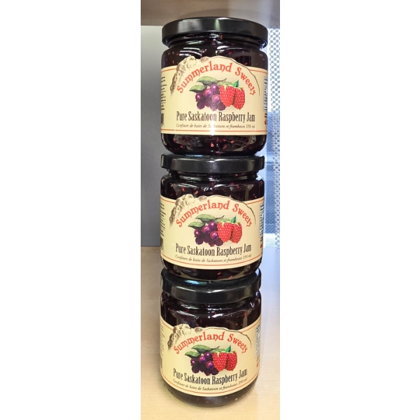 3 SUMMERLAND PURE SASKATOON RASPBERRY JAM