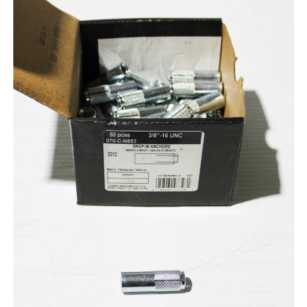 50PC COBRA DROP-IN ANCHORS - 3/8" - 16 UNC