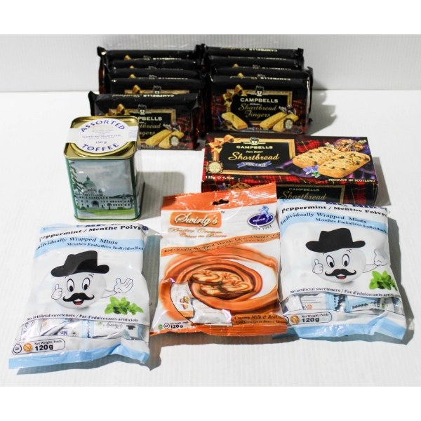 ASST. CANDIES & COOKIES - PEPPERMINTS - SHORTBREAD ETC.