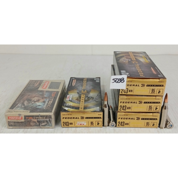 AMMO: 100X FEDERAL & NORMA .243WIN - 76, 85 & 95GR