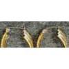 Image 2 : PAIR OF PLATINUM & 14K GOLD PLATED TRIPLE TWIST HOOP EARRINGS