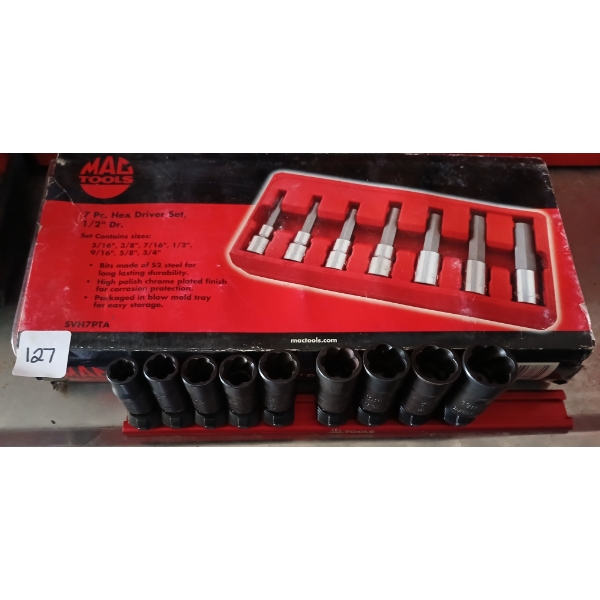 LOT OF 2 - MAC HEX DRIVER SET, TWIST SOCKET SET