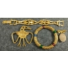 Image 3 : LOT OF 6 - GOLD TONED BROOCHES, BRACELETS & NECKLACES