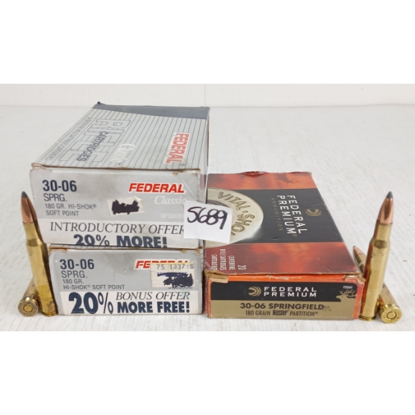 AMMO: 68X FEDERAL .30-06SPRG - 180GR