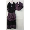 Image 3 : WOMEN'S TAFETTA SALOON GIRL COSTUME DRESS W/ SHAWL & HANDBAG