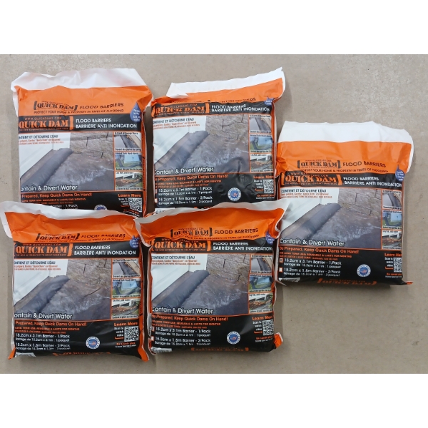 LOT OF 5 - QUICK DAM FLOOR BARRIERS - AS NEW