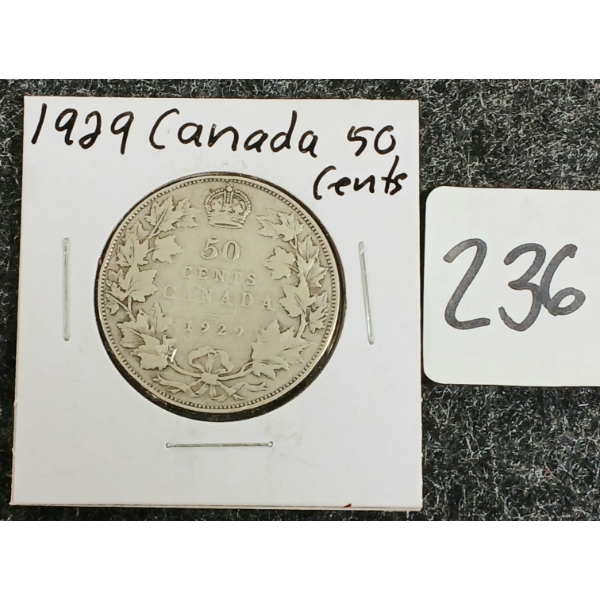 1929 CDN 50 CENT SILVER COIN