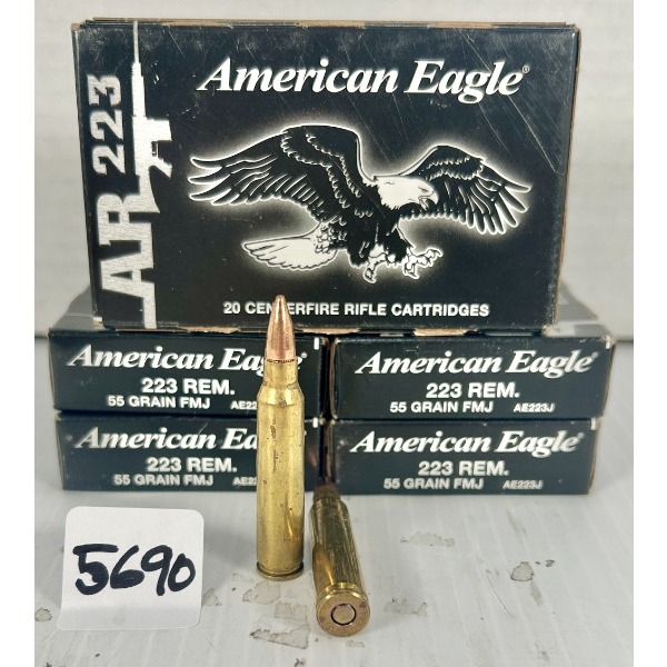 AMMO: 100X FEDERAL .223 REM - 55 GR FMJ