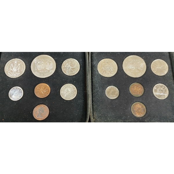 LOT OF 2 - 1974 CDN DENOMINATION SETS - WINNIPEG 100TH ANN.	
