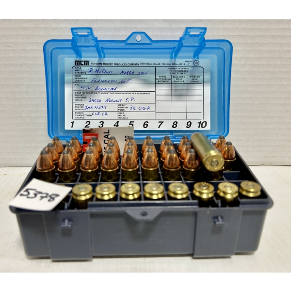 AMMO/BRASS: 30X LIVE & 10X BRASS .450 BUSHMASTER 245 GR. - RELOADS 