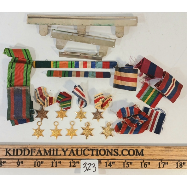 QTY OF STAR MINI MEDALS & RIBBON BARS