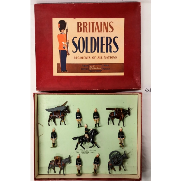 BRITAINS SOLDIERS LEAD FIGURES - NO. 28 ROYAL ARTILLERY MOUNTAIN GUN