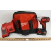 LOT OF 3 - MILWAUKEE TOOL BAG, CHARGER & IMPACT DRIVER