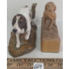 Image 3 : LOT OF 2 - ROYAL DOULTON & WOOD CARVED HUNTING DOG FIGURES