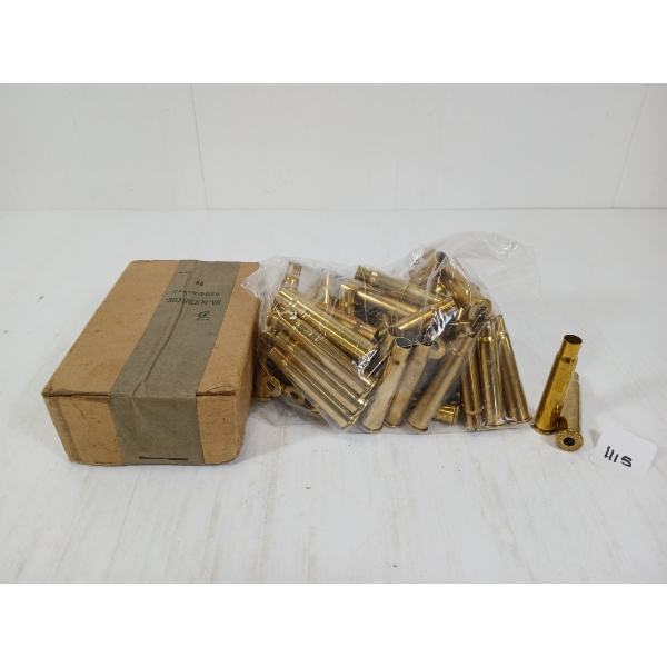AMMO / BRASS: 48X. CIA .303 IN MK VIII LIVE - 50X BRASS