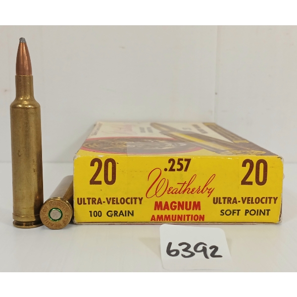 AMMO: 18X WEATHERBY .257 MAG - 100 GR. SP