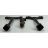 Image 4 : LOT OF 3 - U.S. PAINTED CAST IRON MULTI-USE WAGON WRENCHES - FORGED STEEL AXLE NUT WRENCH