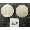 Image 1 : LOT OF 2 - 1963 CDN SILVER DOLLARS - VOYAGEUR 