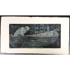 Image 1 : "PEA POD BOAT BUILDER" BY J.E. MARTIN - STONECUT LITHOGRAPH