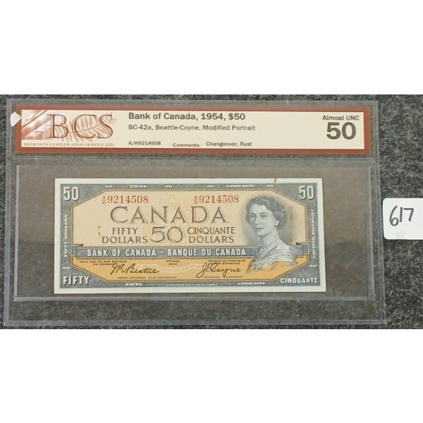 1954 CDN $50 BANKNOTE - BCS GRADED