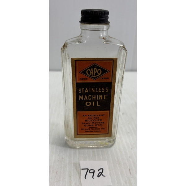 CAPO 5 OZ (?) COLLECTIBLE BOTTLE W/ PAPER LABEL