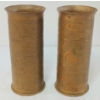 Image 3 : LOT OF 2 - WWI ETCHED BRASS ARTILLERY SHELLS - TRENCH ART VASES