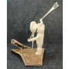 Image 4 : FISHERMAN & ARCTIC CHAR - SIGNED - ANTLER & WOOD