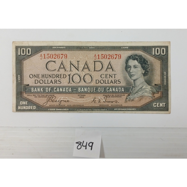 1954 CDN $100 BANKNOTE