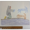 Image 2 : LOT OF 2 - "INUK & CARIBOU DANCING", "INUK & DOGS" & "CARIBOU HUNT" BY MARY AYAQ ANOWTALIK