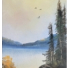 Image 2 : SUNRISE LAKE BY HUNCHLEY - FRAMED OIL PASTEL ON PAPER