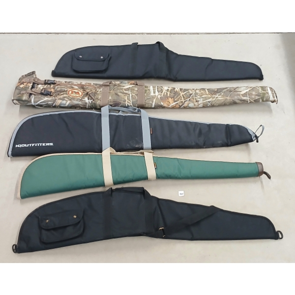 LOT OF 5 - SOFT GUN CASES - INCL ALLEN, FINAL APPROACH, HD OUTFITTERS, ETC