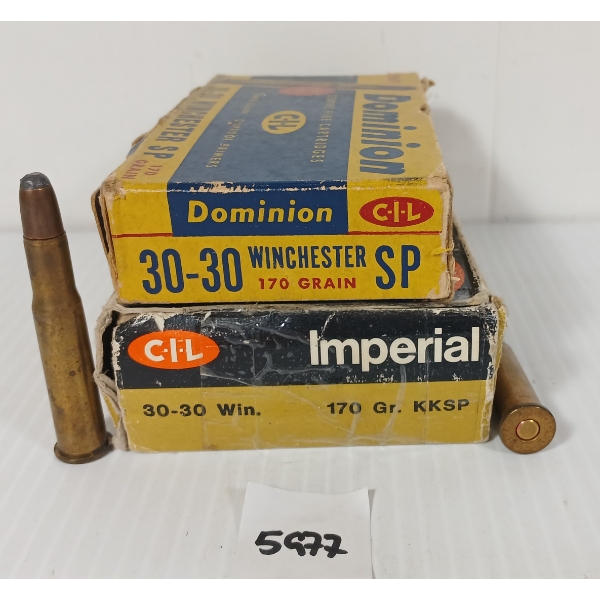 AMMO: 40X CIL IMPERIAL & DOMINION .30-30 WIN - 170GR - SP & KKSP