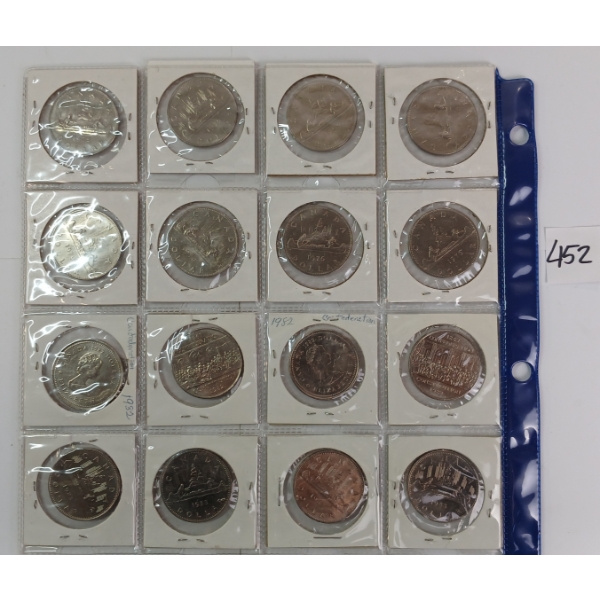 LOT OF 16 -1968 - '83 CDN  $1 COINS