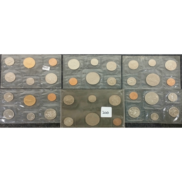  LOT OF 6 - 1969-1991 CDN UNCIRCULATED PROOF SETS