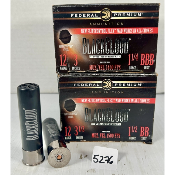 AMMO: 50X 12 GA 3IN & 3-1/2IN NOBBB & NOBB STEEL
