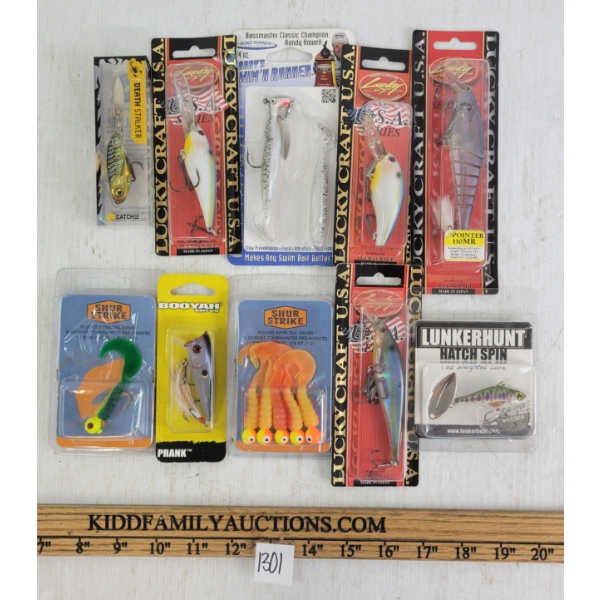LOT OF 10 - FISHING LURES - INCL LUCKY CRAFT, CATCH CO, ETC