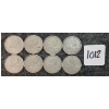 Image 1 : LOT OF 8 - 1957-1965 CDN 25 CENT COINS