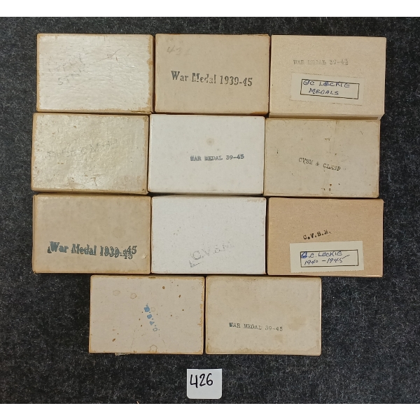 LOT OF 11 - WWII MEDAL BOXES