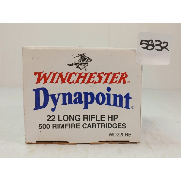 AMMO: APPROX 500X WINCHESTER DYNAPOINT .22 LR - 40GR - HP - SEALED