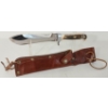 Image 1 : GERMAN PUMA WHITE HUNTER ANTLER HANDLED KNIFE W/ LEATHER SHEATH